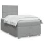Preview: ARDEBO.de - Boxspringbett mit Matratze Hellgrau 120x190 cm Stoff