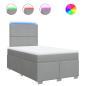 Preview: Boxspringbett mit Matratze Hellgrau 120x190 cm Stoff