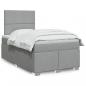 Preview: ARDEBO.de - Boxspringbett mit Matratze Hellgrau 120x200 cm Stoff