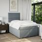 Preview: Boxspringbett mit Matratze Hellgrau 120x200 cm Stoff