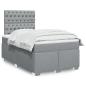 Preview: ARDEBO.de - Boxspringbett mit Matratze Hellgrau 120x190 cm Stoff