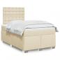 Preview: ARDEBO.de - Boxspringbett mit Matratze Creme 120x200 cm Stoff