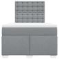 Preview: Boxspringbett mit Matratze Hellgrau 120x190 cm Stoff