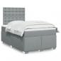 Preview: ARDEBO.de - Boxspringbett mit Matratze Hellgrau 120x200 cm Stoff