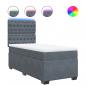 Preview: Boxspringbett mit Matratze Dunkelgrau 80x200 cm Samt