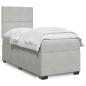 Preview: ARDEBO.de - Boxspringbett mit Matratze Hellgrau 90x200 cm Samt