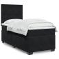 Preview: ARDEBO.de - Boxspringbett mit Matratze Schwarz 90x200 cm Samt