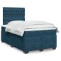 Preview: ARDEBO.de - Boxspringbett mit Matratze Blau 120x200 cm Samt