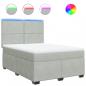 Preview: Boxspringbett mit Matratze Hellgrau 140x190 cm Samt