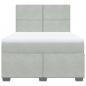 Preview: Boxspringbett mit Matratze Hellgrau 140x190 cm Samt
