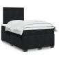 Preview: ARDEBO.de - Boxspringbett mit Matratze Schwarz 120x200 cm Samt
