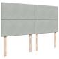Preview: ARDEBO.de - Boxspringbett mit Matratze Hellgrau 200x200 cm Samt