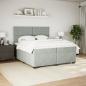 Preview: Boxspringbett mit Matratze Hellgrau 200x200 cm Samt