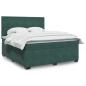 Preview: ARDEBO.de - Boxspringbett mit Matratze Dunkelgrün 180x200 cm Samt