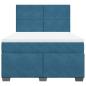 Preview: Boxspringbett mit Matratze Blau 140x200 cm Samt