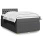Preview: ARDEBO.de - Boxspringbett mit Matratze Dunkelgrau 120x200 cm Stoff
