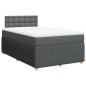 Preview: ARDEBO.de - Boxspringbett mit Matratze Dunkelgrau 120x200 cm Stoff