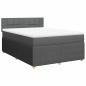 Preview: Boxspringbett mit Matratze Dunkelgrau 140x190 cm Stoff