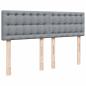 Preview: ARDEBO.de - Boxspringbett mit Matratze Hellgrau 140x190 cm Stoff