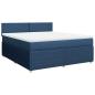 Preview: Boxspringbett mit Matratze Blau 180x200 cm Stoff