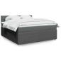 Preview: ARDEBO.de - Boxspringbett mit Matratze Dunkelgrau 180x200 cm Stoff