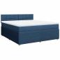 Preview: Boxspringbett mit Matratze Blau 180x200 cm Stoff