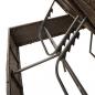 Preview: Doppel-Sonnenliege mit Dach und Vorhängen Braun Poly Rattan