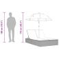 Preview: Doppel-Sonnenliege mit Kissen & Schirm Hellgrau Poly Rattan