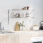 Preview: Wandregale 2 Stk. 100x40x3 cm Silbern Edelstahl