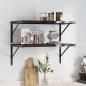 Preview: Wandregale 2 Stk. 75x40x3 cm Schwarz Edelstahl