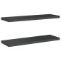 Preview: Wandregale 2 Stk. 75x23,5x3 cm Schwarz Edelstahl