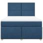 Preview: Boxspringbett mit Matratze Blau 140x200 cm Stoff