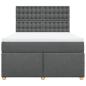 Preview: Boxspringbett mit Matratze Dunkelgrau 140x190 cm Stoff