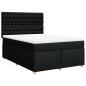 Preview: Boxspringbett mit Matratze Schwarz 160x200 cm Stoff