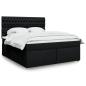 Preview: ARDEBO.de - Boxspringbett mit Matratze Schwarz 180x200 cm Stoff