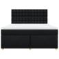Preview: Boxspringbett mit Matratze Schwarz 180x200 cm Stoff