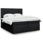 Preview: ARDEBO.de - Boxspringbett mit Matratze Schwarz 200x200 cm Stoff