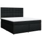 Preview: Boxspringbett mit Matratze Schwarz 180x200 cm Stoff