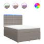 Preview: ARDEBO.de - Boxspringbett mit Matratze Taupe 140x200 cm Stoff