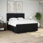 Preview: ARDEBO.de - Boxspringbett mit Matratze Schwarz 200x200 cm Stoff