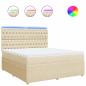 Preview: ARDEBO.de - Boxspringbett mit Matratze Creme 180x200 cm Stoff