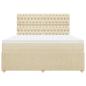 Preview: Boxspringbett mit Matratze Creme 180x200 cm Stoff