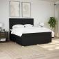 Preview: ARDEBO.de - Boxspringbett mit Matratze Schwarz 180x200 cm Stoff