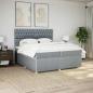 Preview: Boxspringbett mit Matratze Hellgrau 200x200 cm Stoff