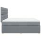 Preview: Boxspringbett mit Matratze Hellgrau 200x200 cm Stoff