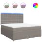 Preview: ARDEBO.de - Boxspringbett mit Matratze Taupe 180x200 cm Stoff