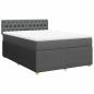 Preview: ARDEBO.de - Boxspringbett mit Matratze Dunkelgrau 160x200 cm Stoff