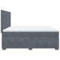 Preview: Boxspringbett mit Matratze Dunkelgrau 180x200 cm Samt