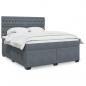 Preview: ARDEBO.de - Boxspringbett mit Matratze Dunkelgrau 180x200 cm Samt