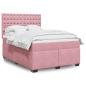 Preview: ARDEBO.de - Boxspringbett mit Matratze Rosa 140x200 cm Samt